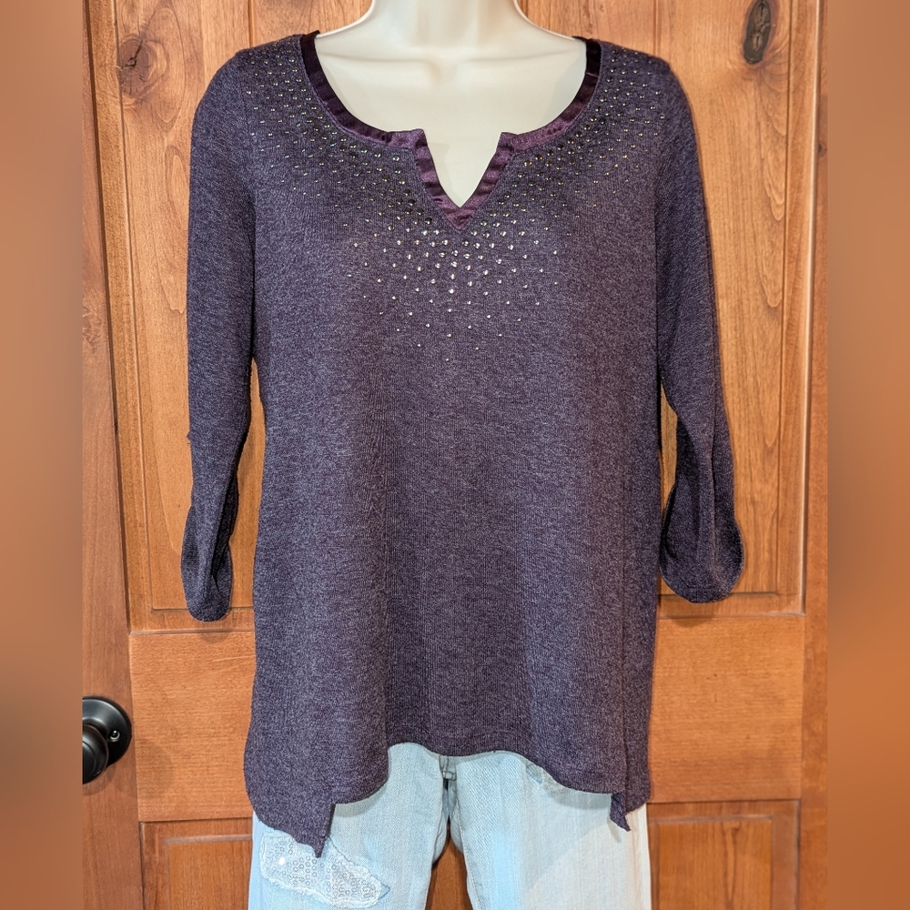 Live and Let Live Purple Blouse